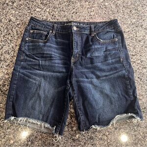 Women’s American Eagle Dark Blue Denim Shorts - Size 16